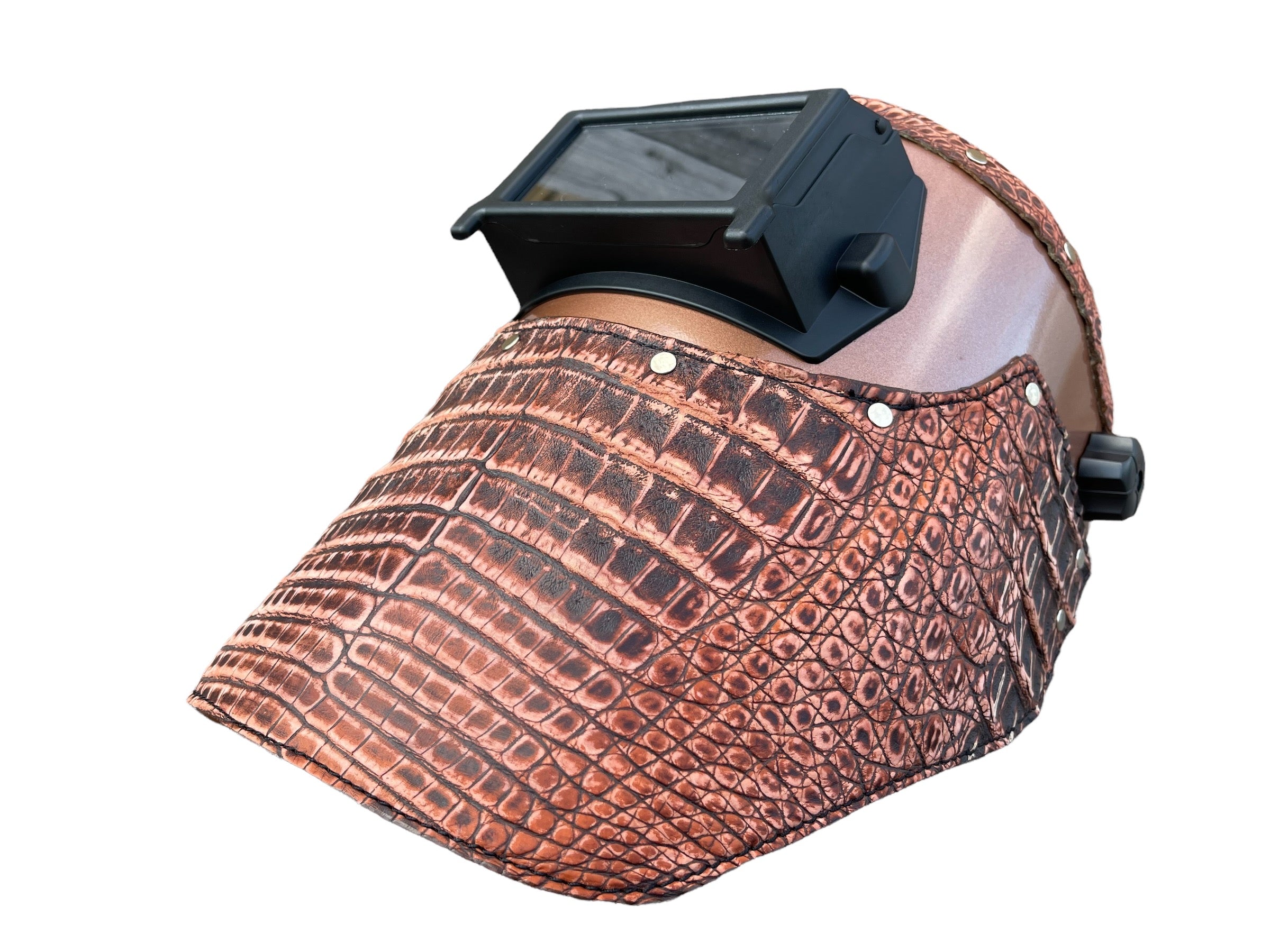 Outlaw Leather - Welding Hood - Cognac Sundance caiman